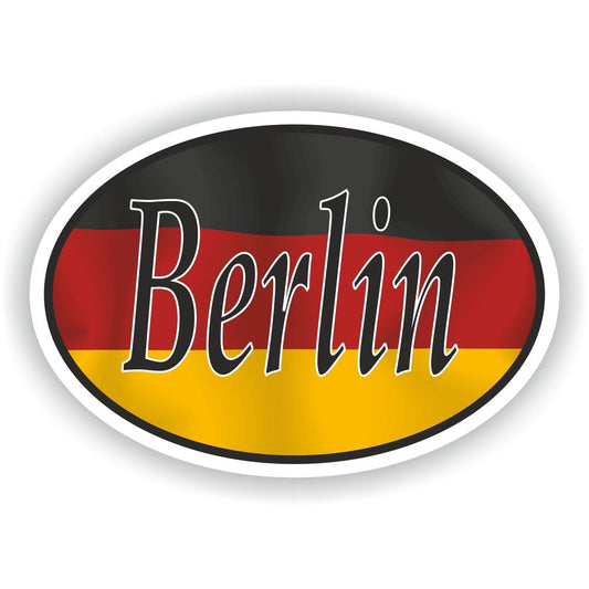 Berlin Germany City Country Code Oval With Flag