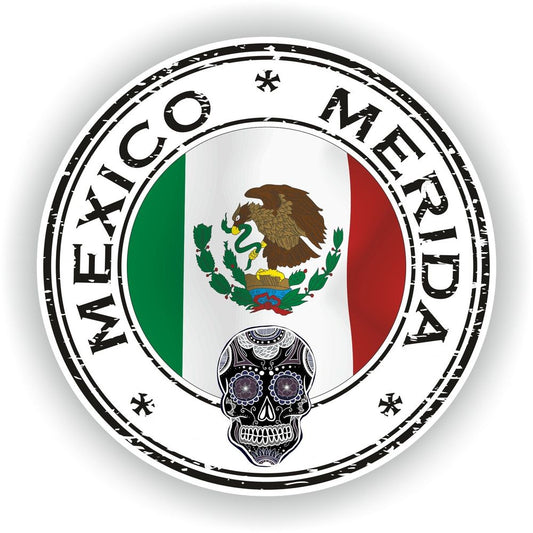 Mexico Merida Day Of The Dead Seal Round Flag