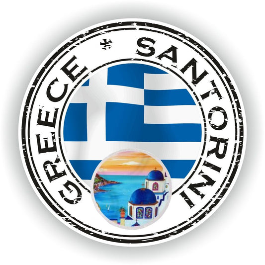 Greece Santorini Seal Round Flag