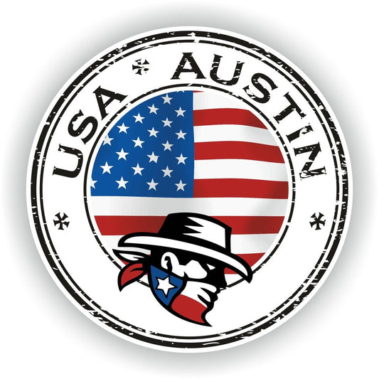 USA Austin United States Seal Round Flag