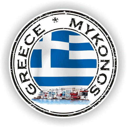 Greece Mykonos Seal Round Flag