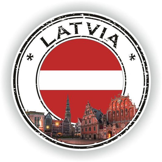 Latvia Seal Round Flag