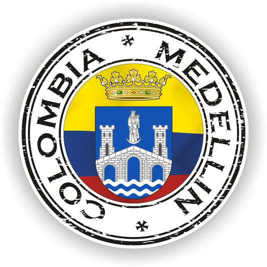 Colombia Medellin Seal Round Flag