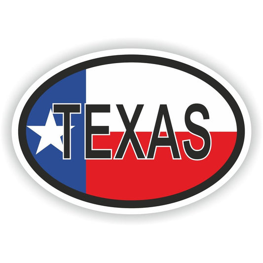 Texas USA Country Code Oval With Flag