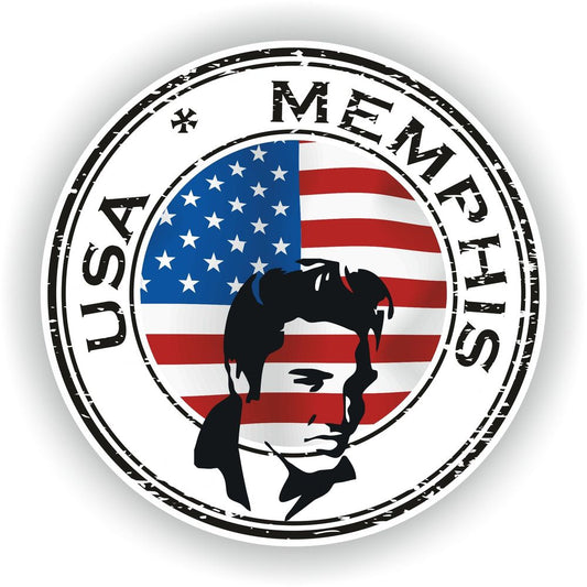 USA Memphis Elvis United States Seal Round Flag