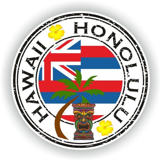 Hawaii Honolulu #04 Seal Round Flag