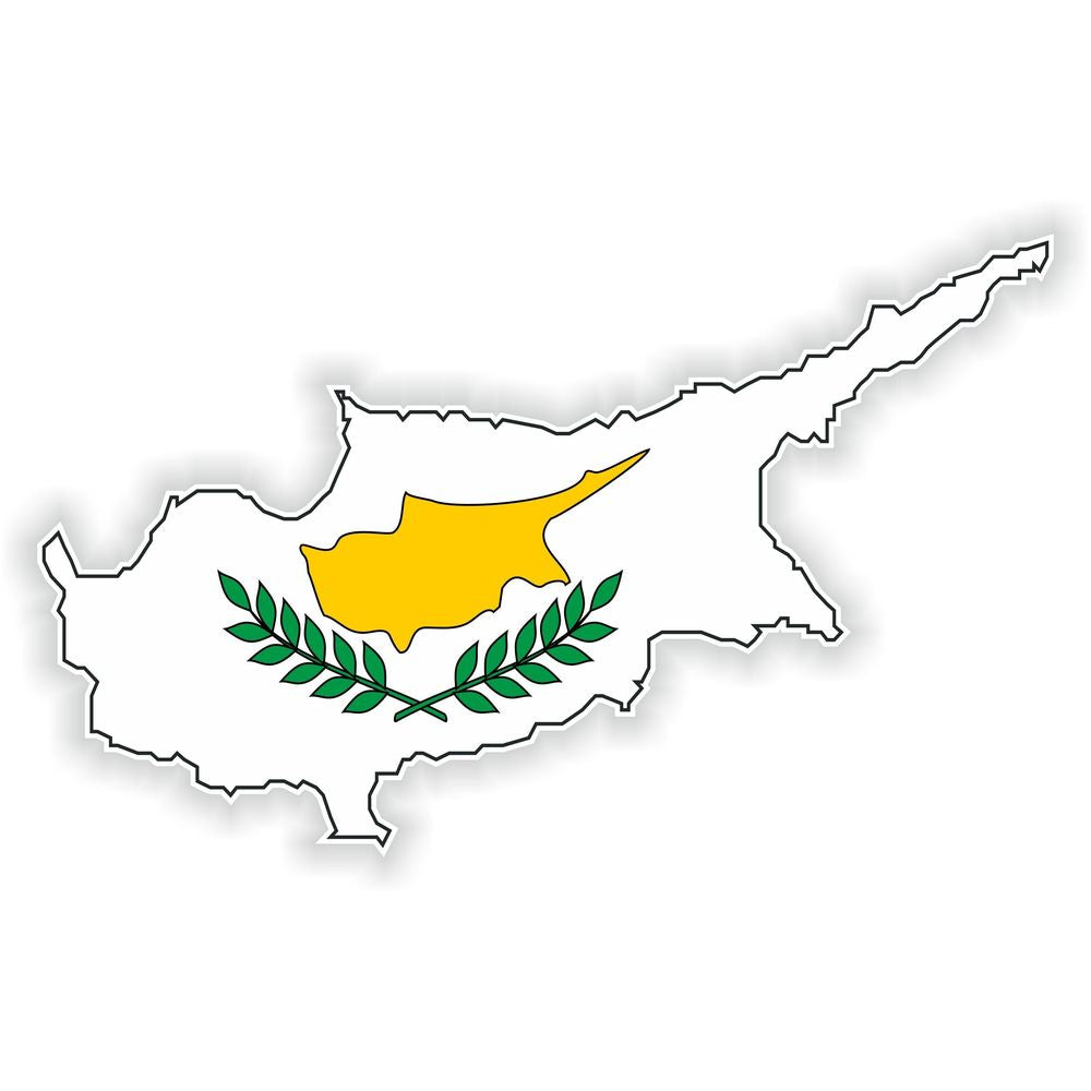 Cyprus Map Flag Silhouette