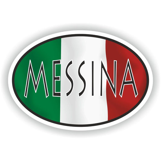 Messina Italy Country Code Oval With Flag