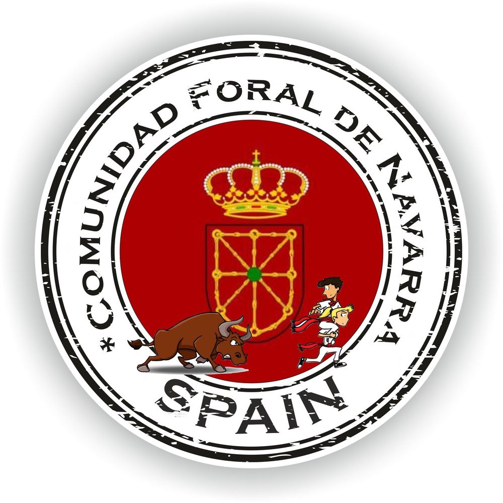 Spain Comunidad Foral De Navarra Seal Round Flag