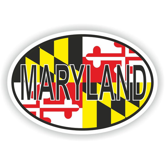 Maryland USA Country Code Oval With Flag