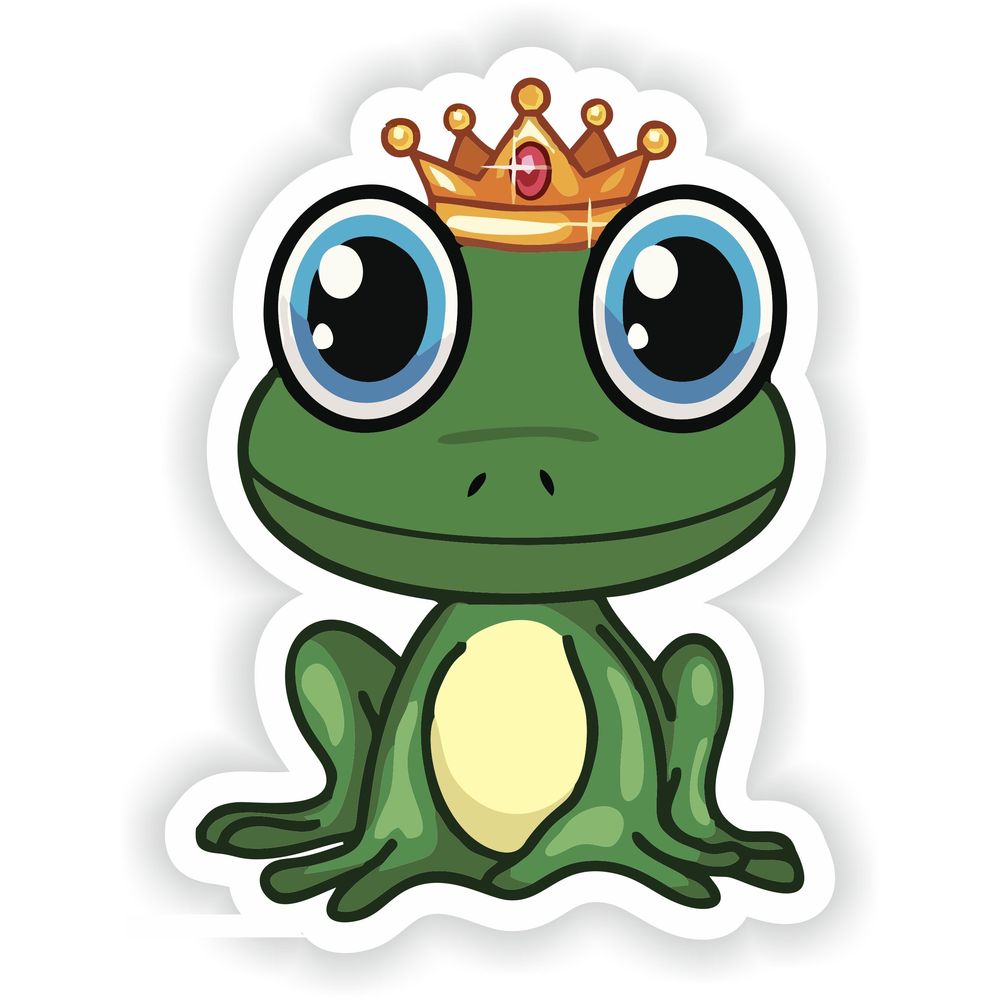 Cute Frog Smiling Prince King