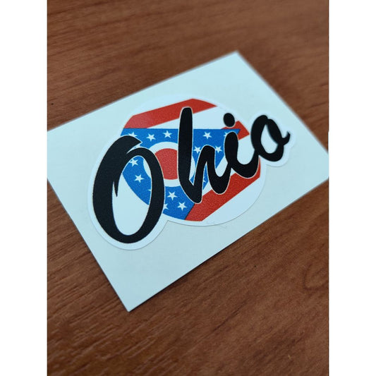 Ohio USA Round Flag