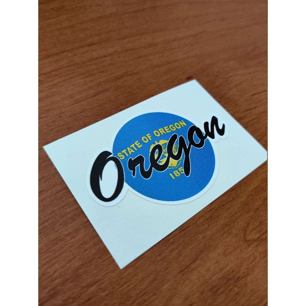 Oregon USA Round Flag