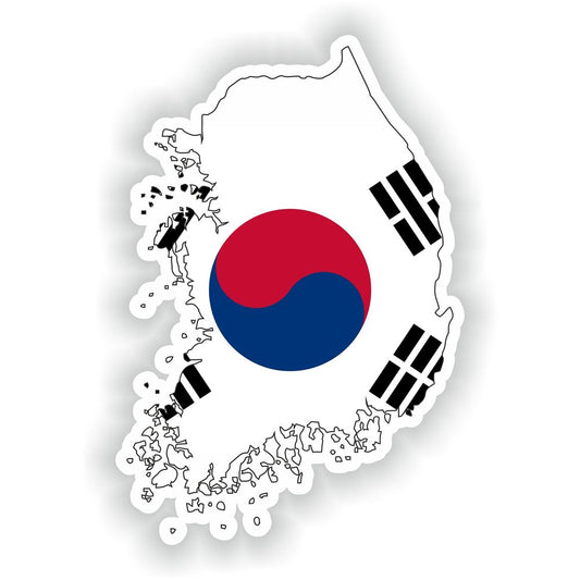 South Korea Map Flag Silhouette
