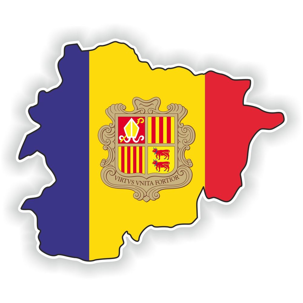Andorra Map Flag Silhouette