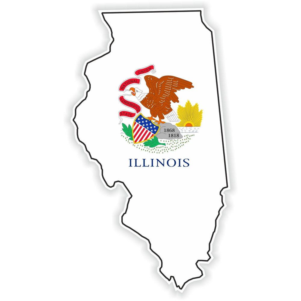 Illinois Map Flag Silhouette