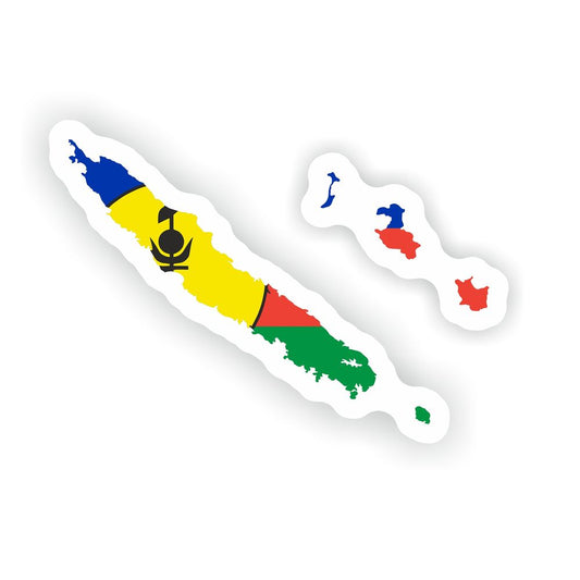 New Caledonia Map Flag Silhouette