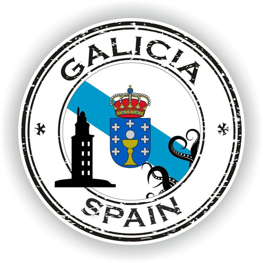Spain Galicia Seal Round Flag
