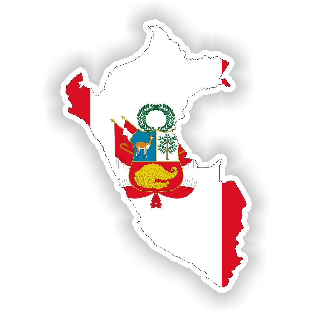 Peru Map Flag Silhouette