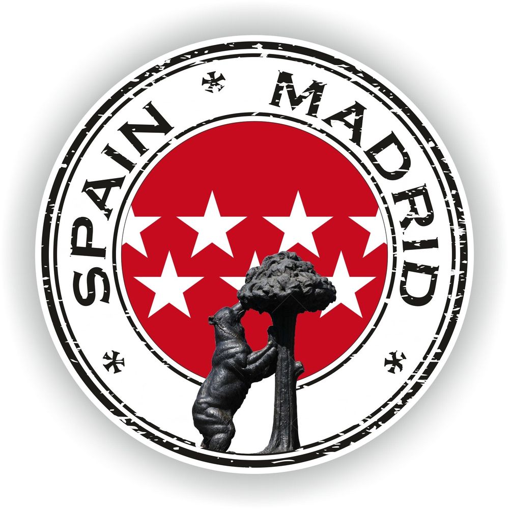 Spain Madrid Seal Round Flag