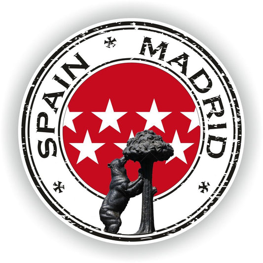 Spain Madrid Seal Round Flag