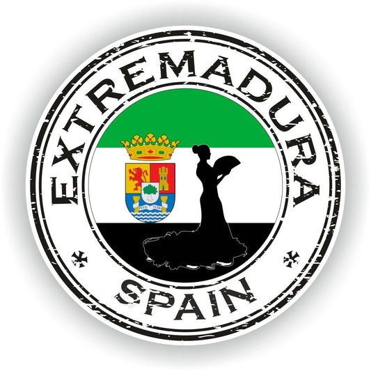Spain Extremadura Seal Round Flag