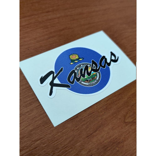 Kansas USA Round Flag