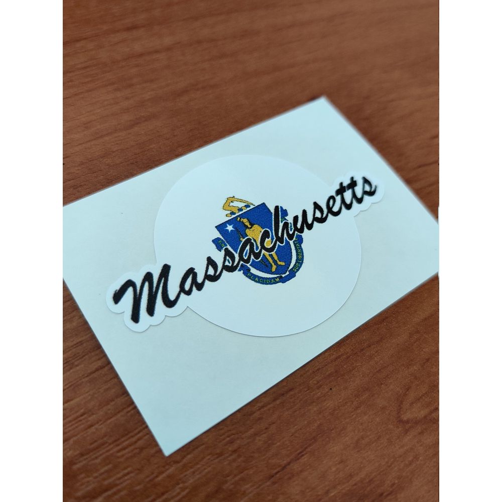 Massachusetts USA Round Flag