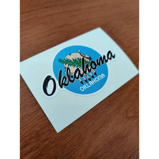 Oklahoma USA Round Flag