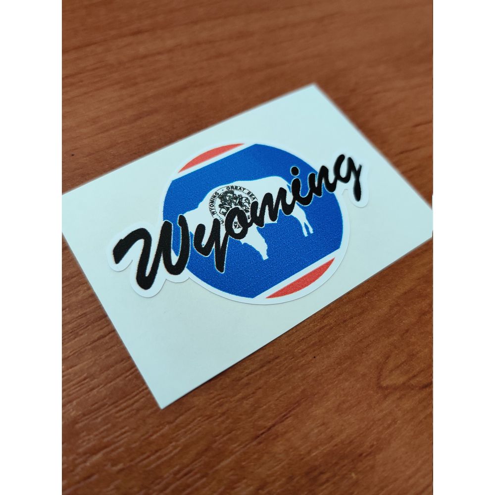 Wyoming USA Round Flag