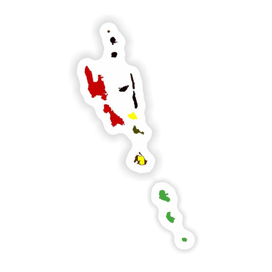 Vanuatu Map Flag Silhouette