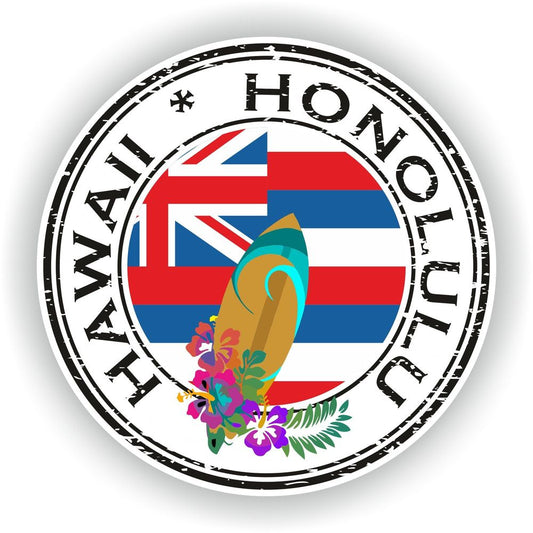 Hawaii Honolulu #01 Seal Round Flag