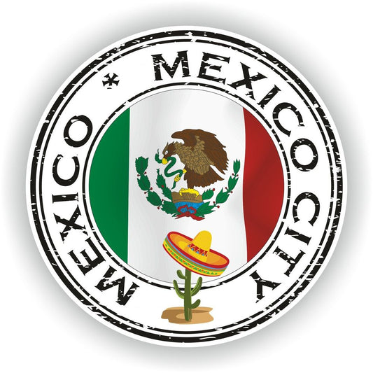 Mexico City #01 Seal Round Flag