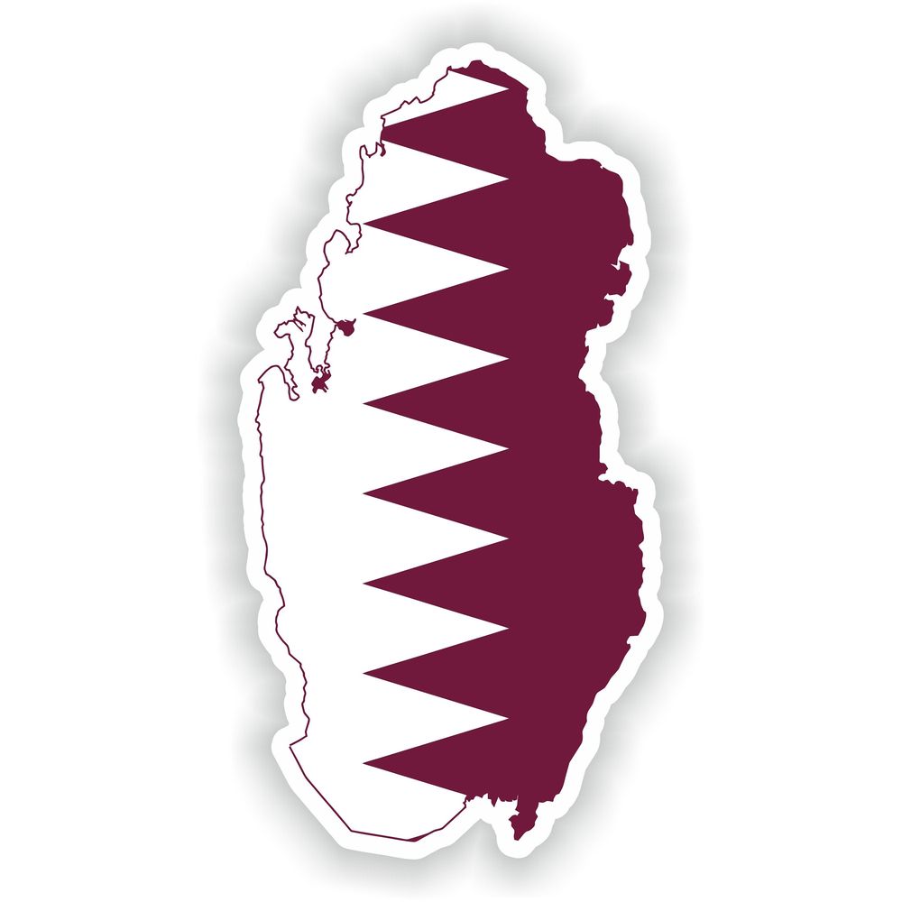Qatar Map Flag Silhouette