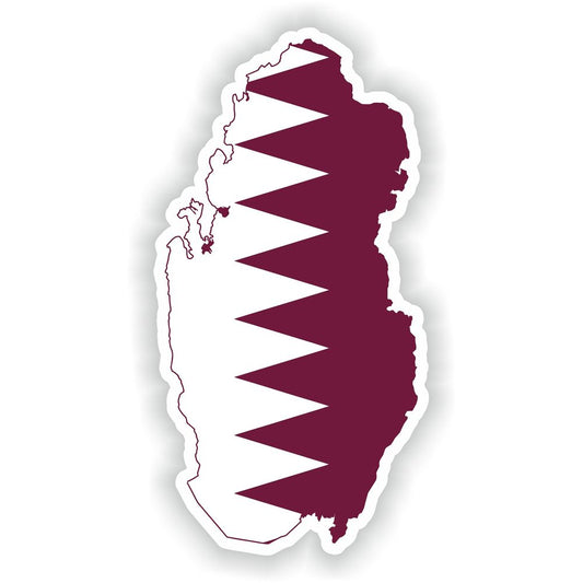Qatar Map Flag Silhouette
