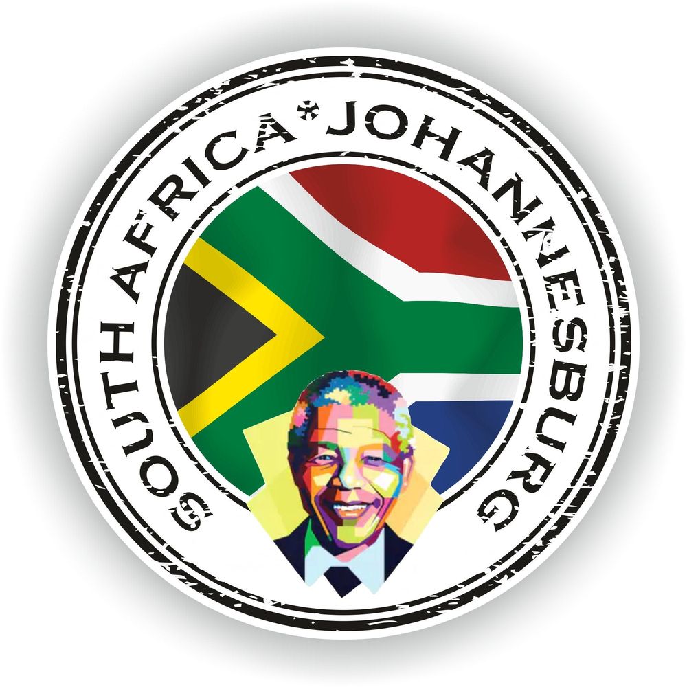 South Africa Johannesburg Mandela Seal Round Flag