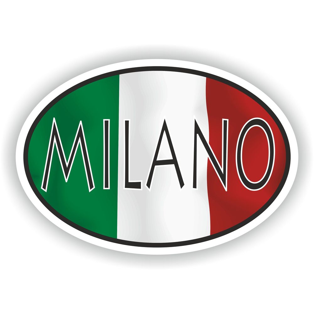 Milano Italy Country Code Oval With Flag