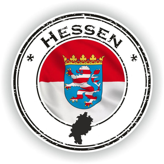 Hessen Germany Seal Round Flag