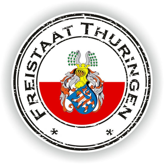 Freistaat Thuringen Germany Seal Round Flag