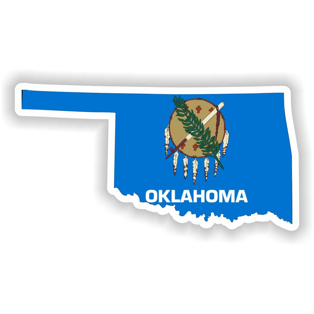 Oklahoma Map Flag Silhouette
