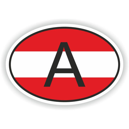 Austria A Country Code Oval With Flag