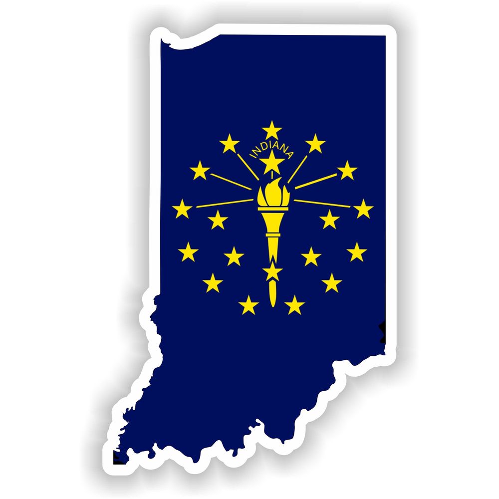 Indiana Map Flag Silhouette