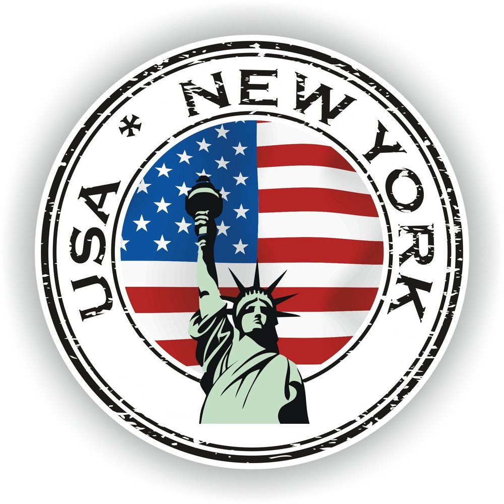 USA Ny New York United States Seal Round Flag