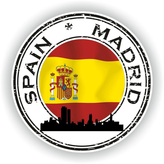 Spain Madrid Seal Round Flag