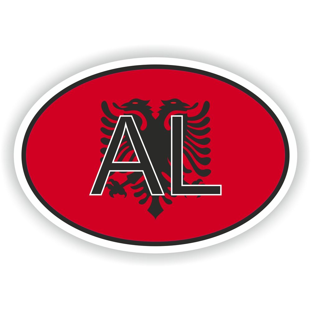 Albania Country Code Oval With Flag