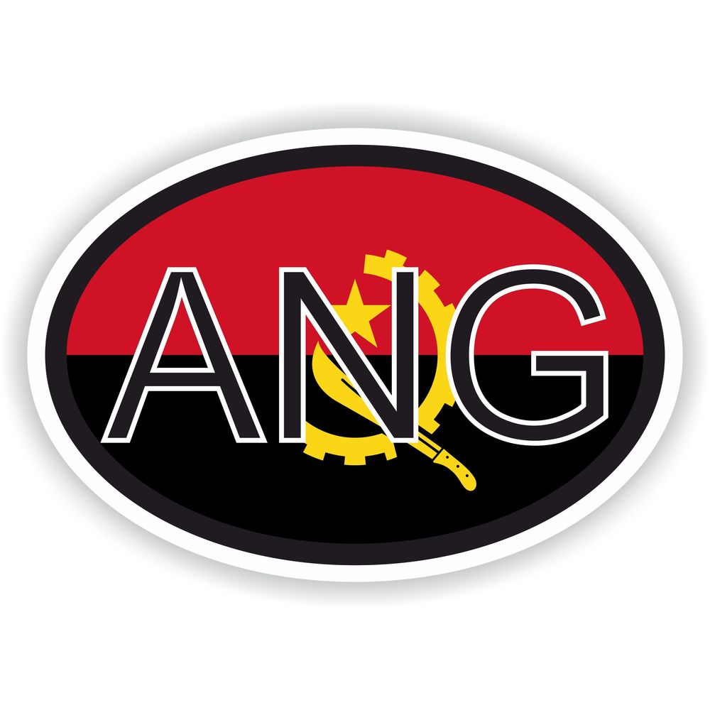 Angola Country Code Oval With Flag