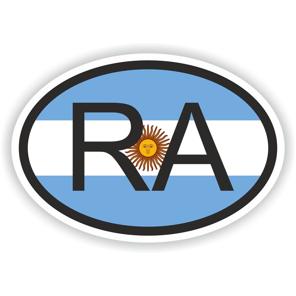 Argentina Country Code Oval With Flag