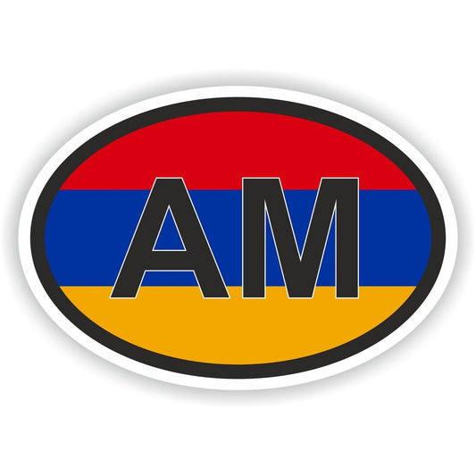 Armenia Country Code Oval With Flag