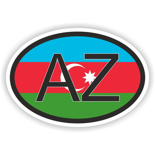 Azerbaijan Country Code Oval With Flag