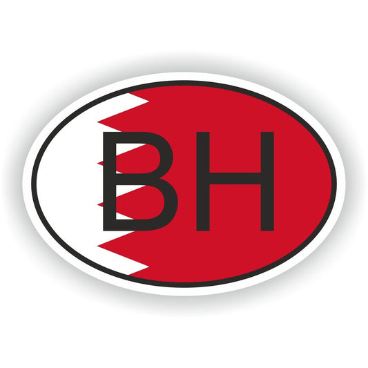 Bahrain Country Code Oval With Flag